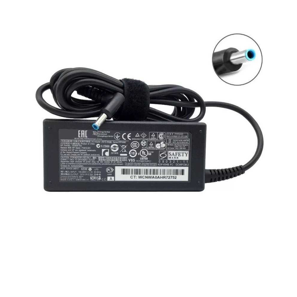 Chargeur PC HP Adaptateur PC Portable HP 19.5V 3.33A 65W Blue Pin